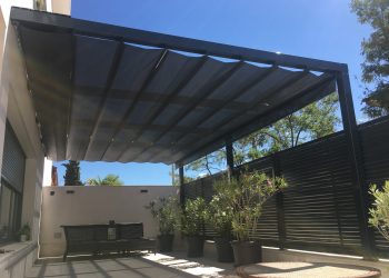 PERGOLA 100X100 CON TEJIDO TECNICO _Grupo Toribio